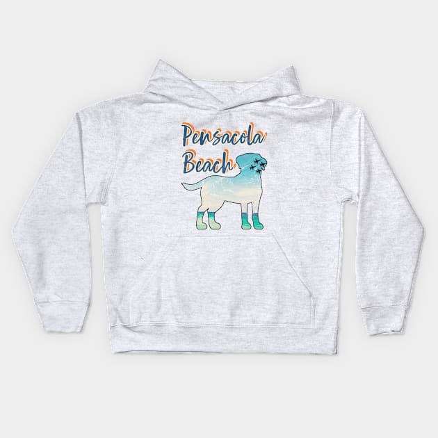 Pensacola Beach Florida Vintage-Look Kids Hoodie by Witty Things Designs